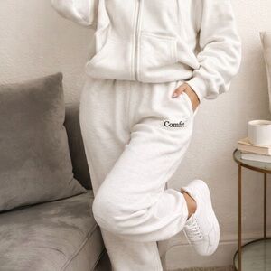 🤍‎ Comfrt Neutral Cozy Sweatpants Relaxed Viral Lounge Joggers Medium.
